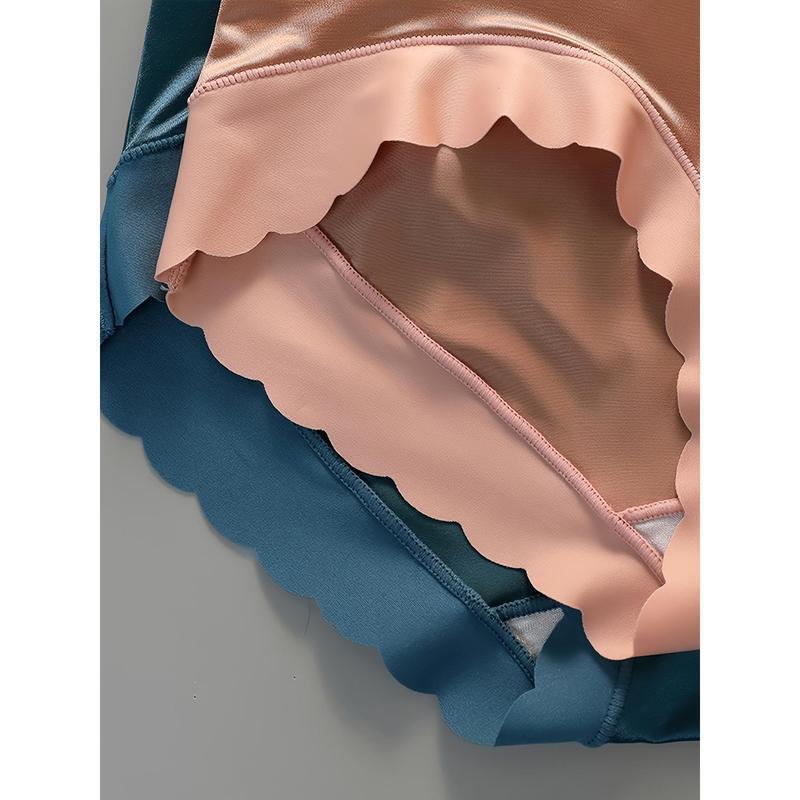 Women's Mid-Waist Panties,lce SilkSeamless&Pilling-Resistant,6(Navy Blue)Black/Beige/Light Pink/White/Gray)-DailyComfortable,Elegant&Stylish Underwear,SoftMaterial,Sexy Design,Smooth Fabric,A Must-Havefor seamless bikini Mid-Rise Underwear Waiste