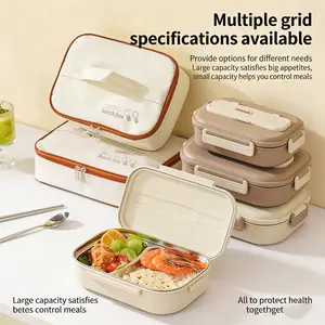Stainless Steel Bento Lunch Box with Compartments – Leakproof, Microwave Safe, Perfect for Work & School!Leakproof Bento Box with Insulated Bag – Durable, Easy to Clean, and Great for Kids & Adults!