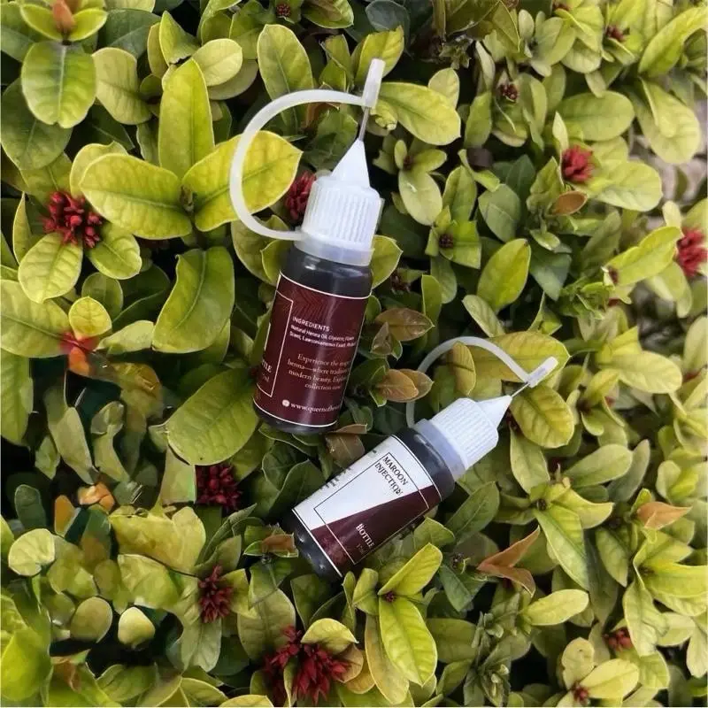 Instant Henna Injection 2 bottles in Dark Maroon 17ml Bottle Ready-to-Use Long Lasting Safe for All Ages