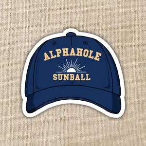 Alphahole Sunball Baseball Cap Sticker | Crescent City