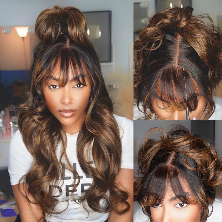 UNice Pre-Everything Fluffy Natural Loose Wave Wig with Curtain Bangs Glueless 13x4/7x5 HD Lace Human Hair Wigs Friendly for Beginners UNice Pre-Everything Fluffy Natural Loose Wave Wig with Curtain Bangs Glueless 13x4/7x5 HD Lace Human Hair Wigs Friendly for Beginners