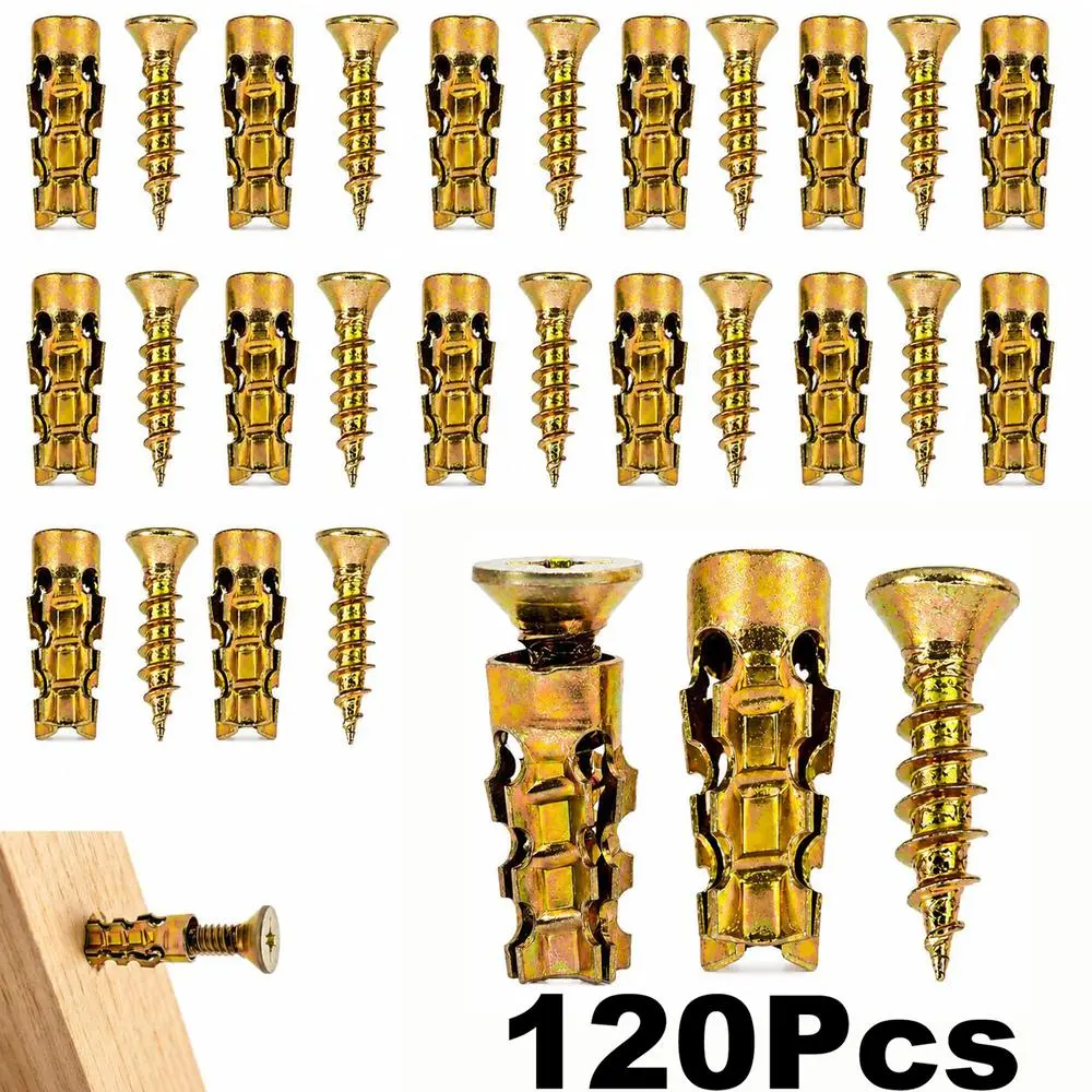 Serrated Conical Drywall Wall Self-Drilling Screw Anchors, Serrated Anti-Slip Lock Design, Easy Manual Setup for Mirrors, Storage Racks and Cabinet Assembly Needs 120 Pcs