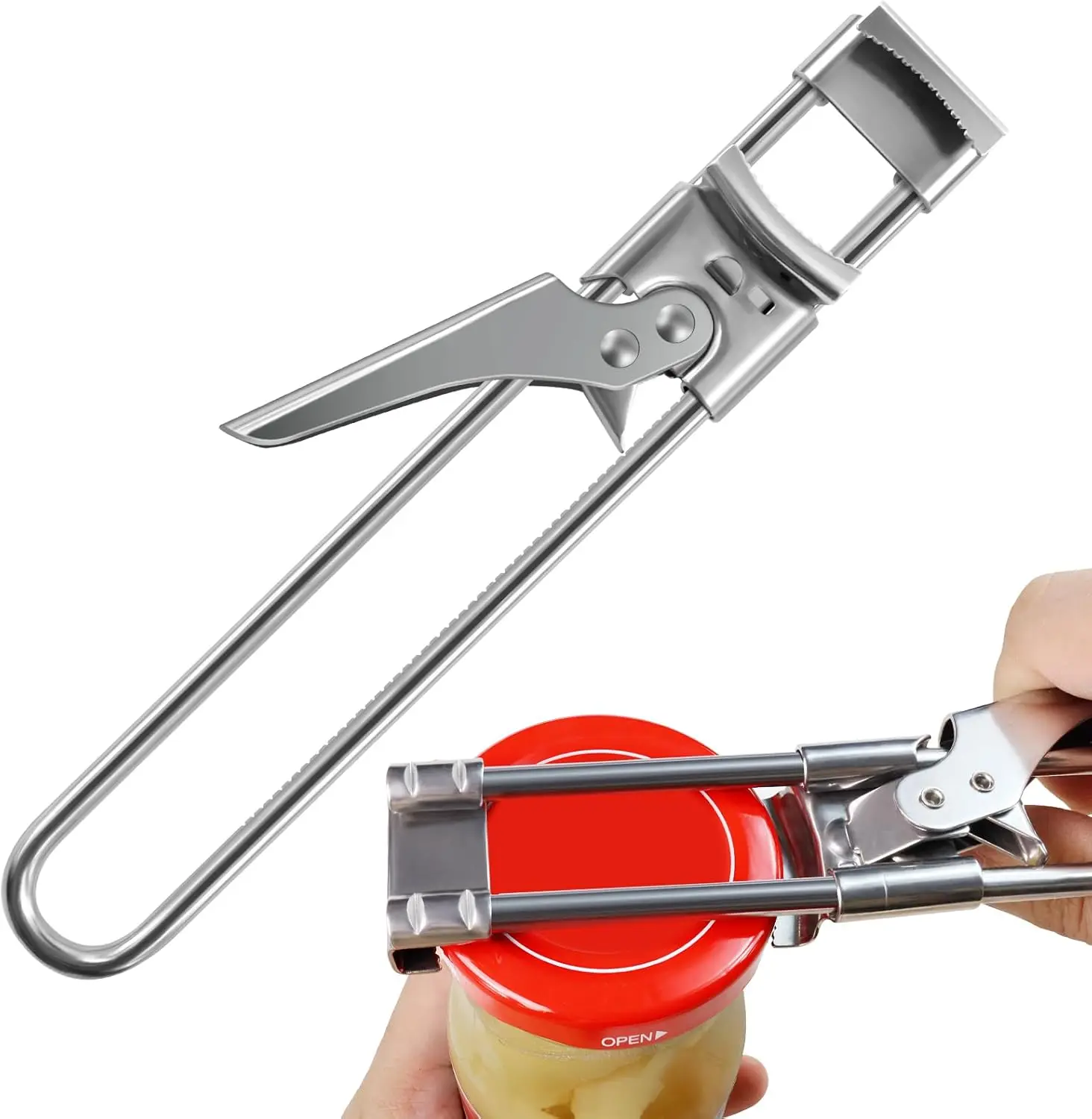 Multifunctional Pet Feeding Wing Bottle Opener - Portable Stainless Steel Gripper, Sturdy, Lightweight, Compact Adjustable, Jam & Soda Can Lid Opener, Ideal for Seniors, Children, Outdoor Activities, Widely Applicable Kitchen Tool