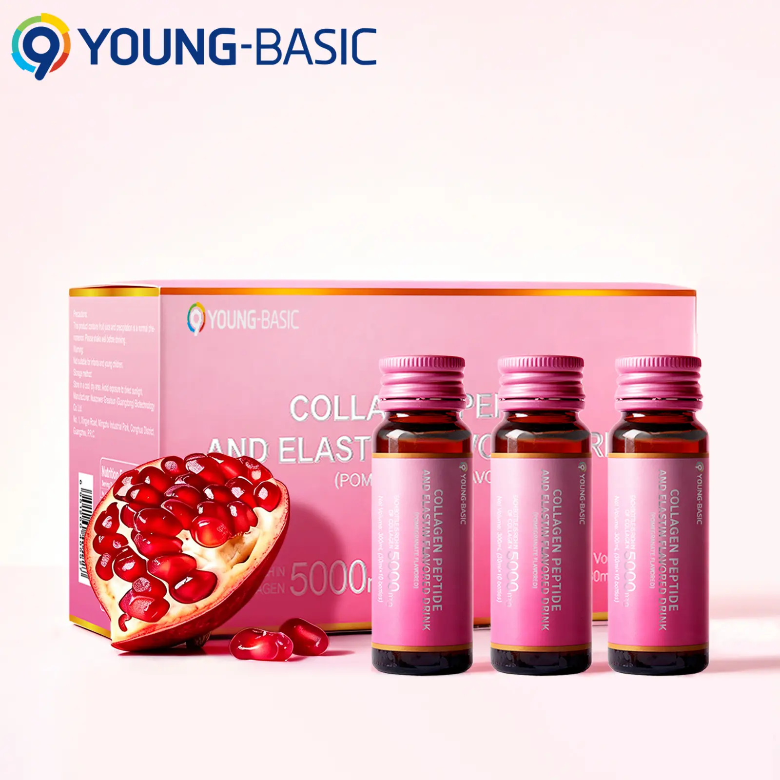 9 Young-Basic 5000mg Hydrolyzed Collagen Peptides Liquid Drink Small-molecule Fish Collagen Tripeptide for Women - Skin Elasticity & Firmness Nail Care- Beauty Supplement Fitness Healthcare Colagen