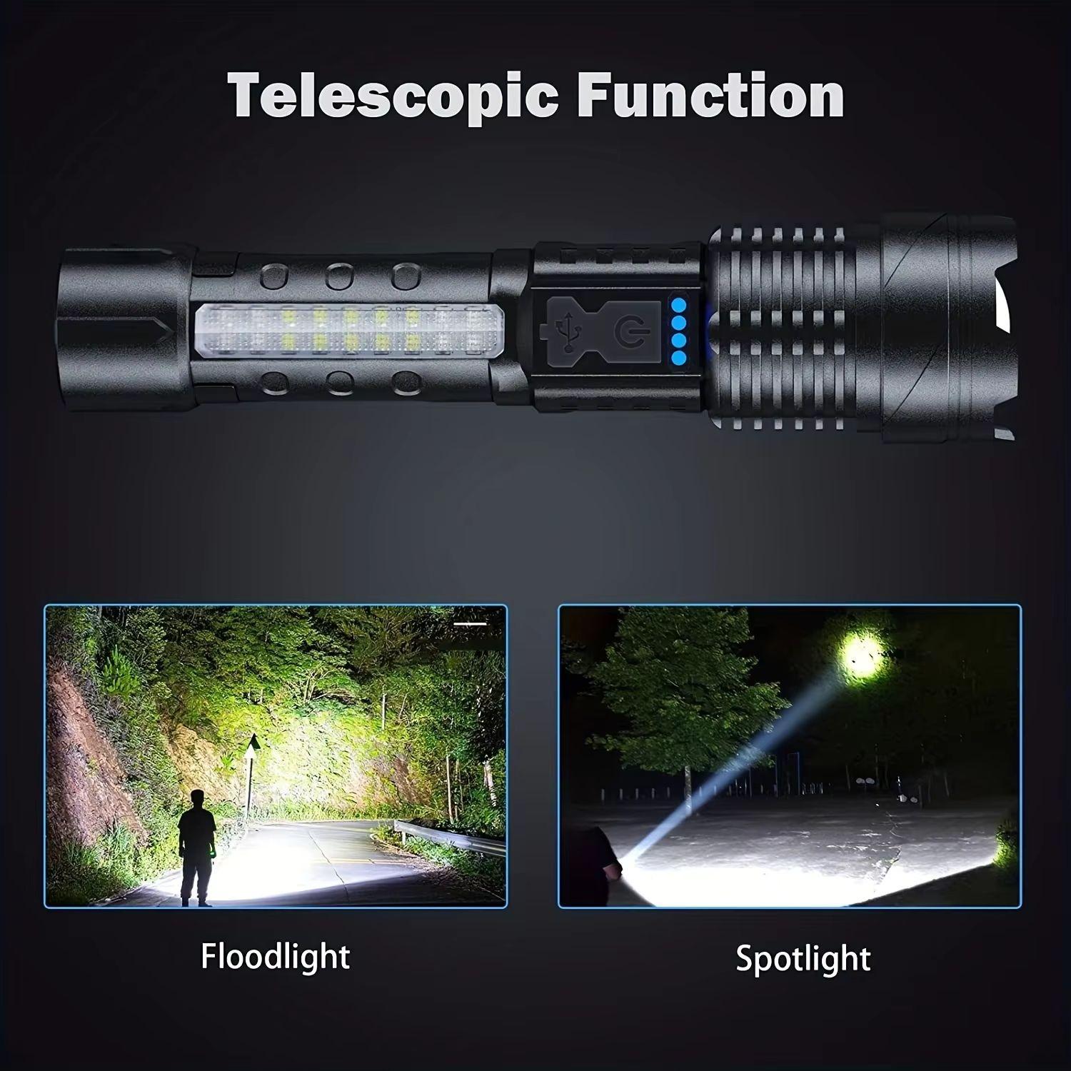 Flashlight Tech - 2 Pack LED Flashlights with USB Cable for Enhanced Visibility and Convenient Charging Perfect for Home & Outdoor Activities
