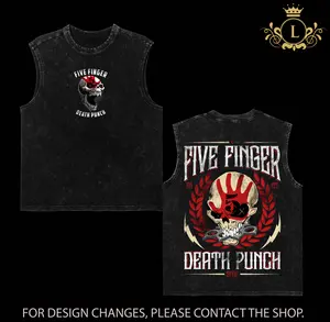 Men’s Gym T-Shirt, Five Finger Death Punch Band Shirt, Workout Tee, Gym Tank Top, Muscle Tank, Sleeveless Workout Shirt, Soft Cotton Training Top, Rock Music Workout Shirt Gift
