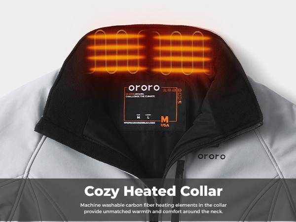 ororo Women's 4-Zone Classic Heated Jacket 2.0 with UL-Certified Battery Included, Machine Washable, Water-Resistant, Up to 10 Hours of Runtime, Detachable Hood