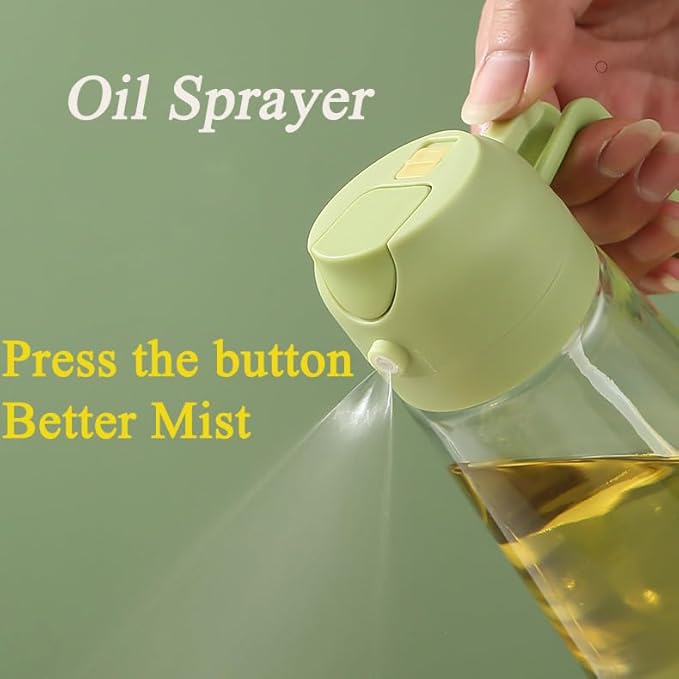 Multi-Function 2-in-1 Oil Dripper and Sprayer Kitchen Oil Dispenser for Cookware and Air Fryers Accessory for Salads, Grilling, Frying, and Baking