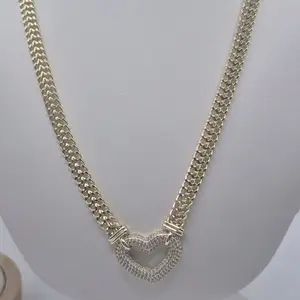 zircoin heart  necklace laminated gold