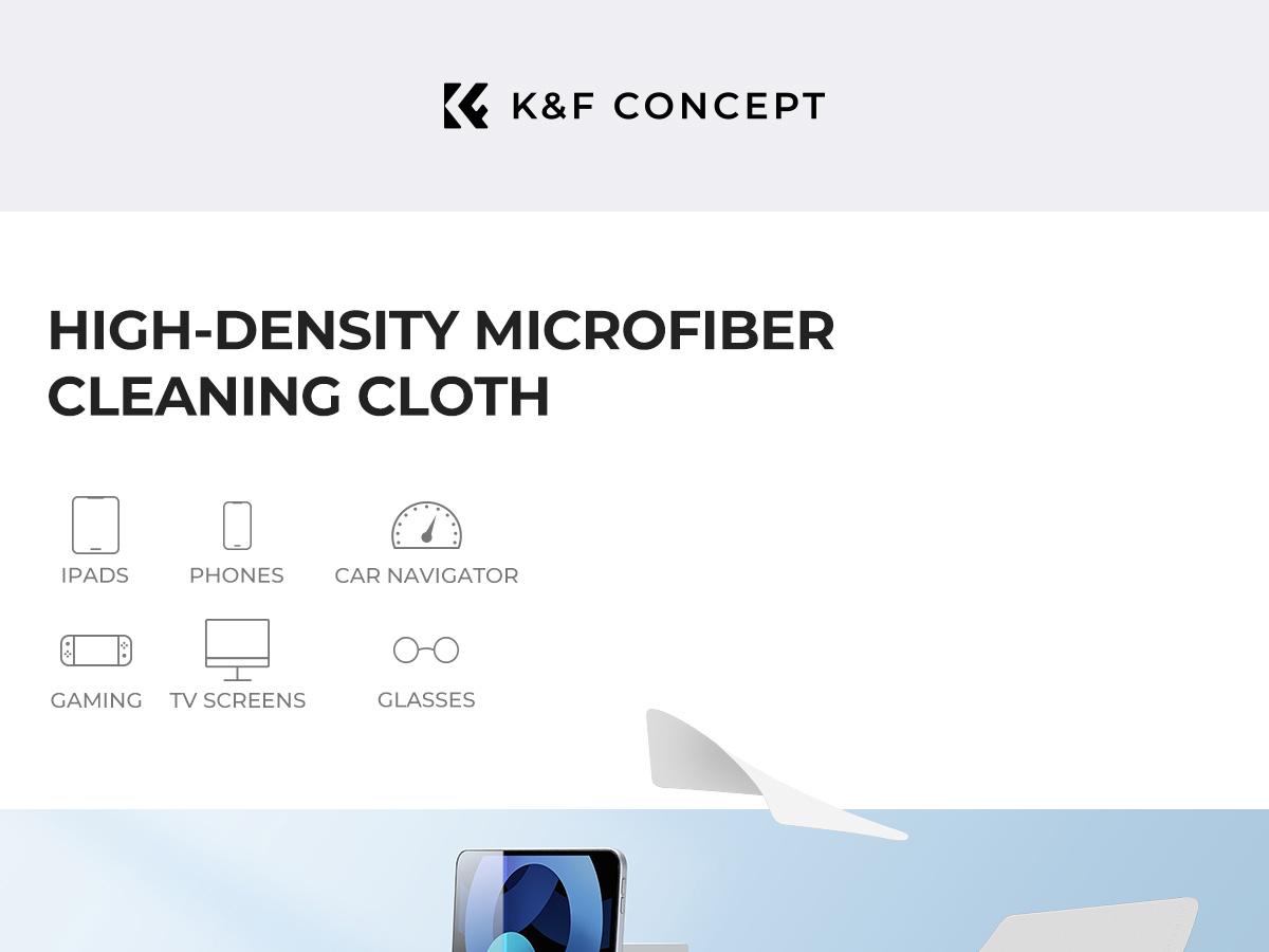 K&F CONCEPT 6-Pack High-Density Absorbent Microfiber Lens Cleaning Cloths, Washable Reusable with Individual Bags, for Eyeglasses, Camera Lenses, Screens, Smartphones, Camera Systems, Smartphone