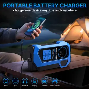 LupuAuto Portable Car Battery Jump Starter Kit with Air Compressor, LED Light, LCD Display – Essential Automotive Battery Repair & Charging Tool
