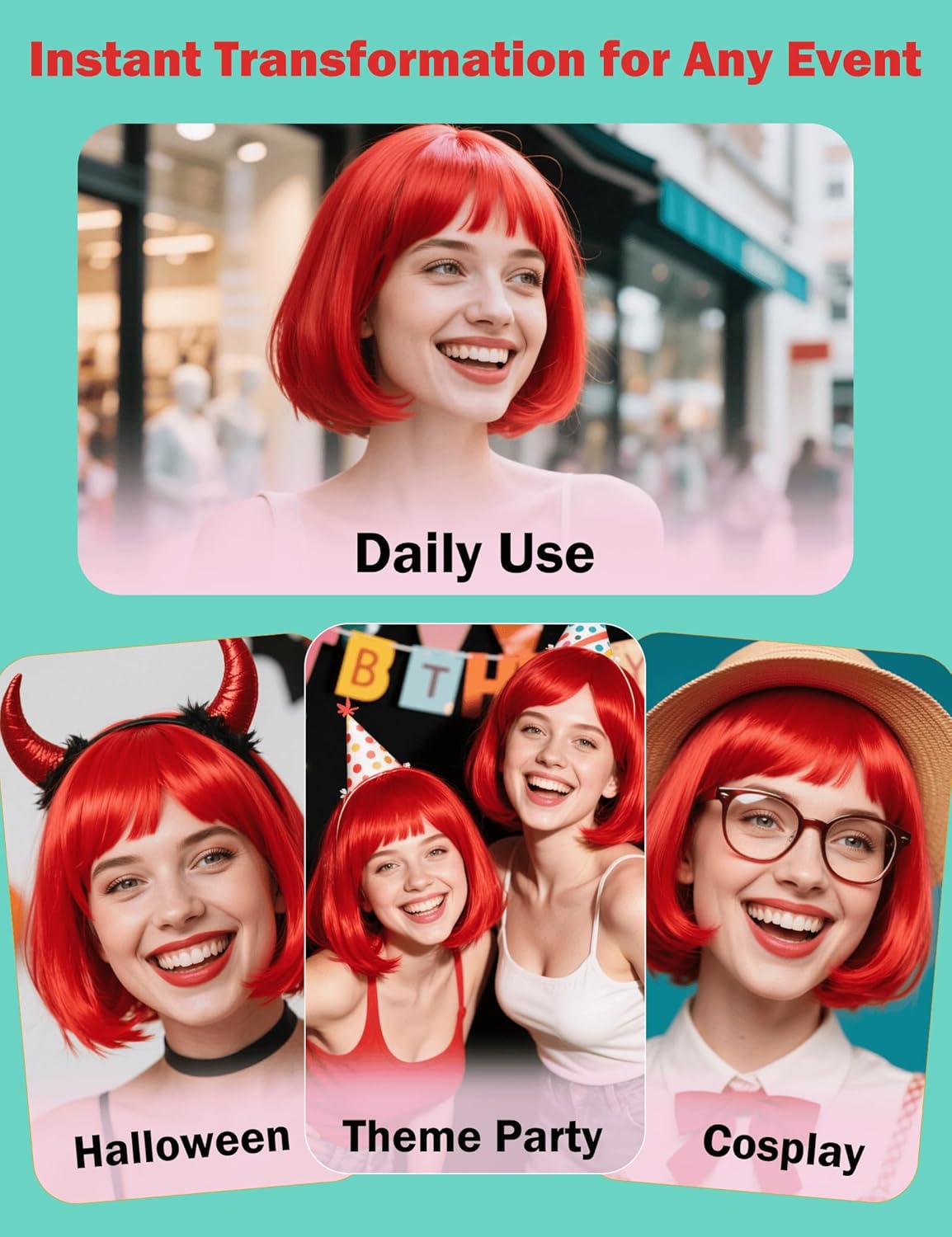 GK Pre Plucked HD Transparent 13X4 Straight Red Blunt Cut Bob Wig Human Hair Lace Frontal Wig With Baby Hair Natural Hairline Glueless 100% Unprocessed Human Hair Red Bob Wigs Lace Front With Black Women