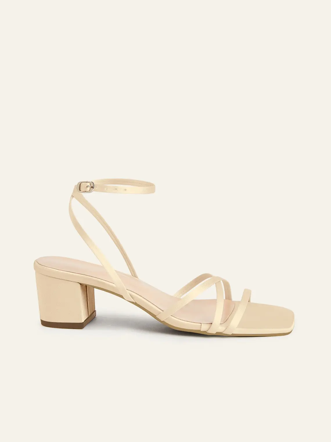 AZAZIE Block Heel Sandals for Women, Elegant Matte Satin Cross Strap Shoes with Comfortable Mid Heel for Bridal & Wedding Party, Formal