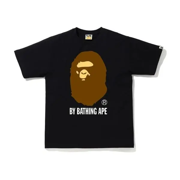 BAPE By Bathing Ape Tee Black - Menswear Fitted Short Sleeve Crew Neck Tshirt for Summer Casual Wear