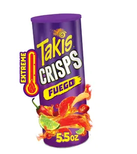 Takis Hot Chili Pepper Rolled Tortilla Chips (5.5 oz Can, Crisps Fuego)