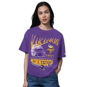 Officially Licensed NFL Women's Vintage Oversized Tee by Glll - Giants