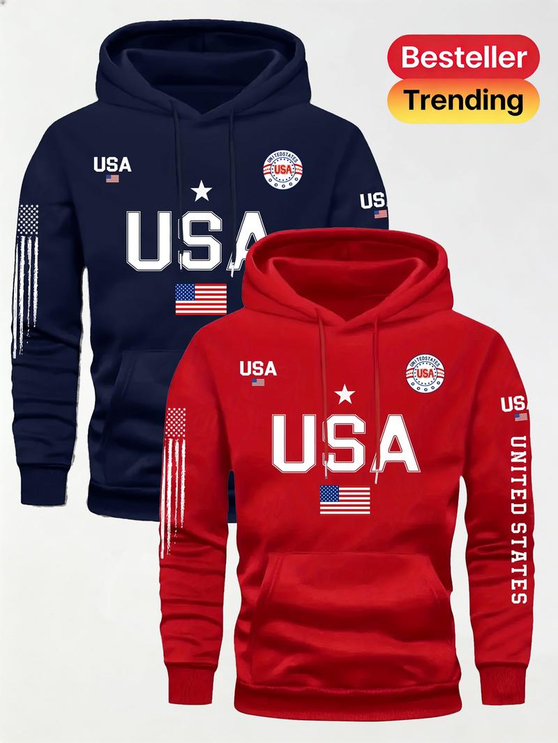 2PCS Men's Fashion American Street Letter Printed Drawstring Hoodie for Autumn and Winter Warm Sports, 2029 Spring Autumn/Winter Valentine's Day Gift Suitable for Students and Couples Autumn/Winter Fashion Hoodie