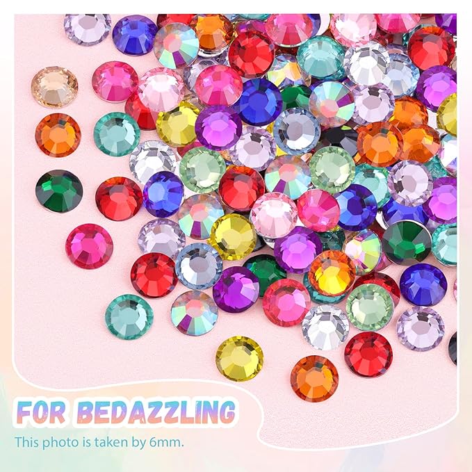 VIBRANT GEMS 32000Pcs Resin Rhinestones with Tweezers for Crafting Mixed-Color 3mm Bedazzling Crystal with Gifted Tools Jewelry for DIY Crafts Clothing Tumblers Shoes Fabric Nail Art Colorful