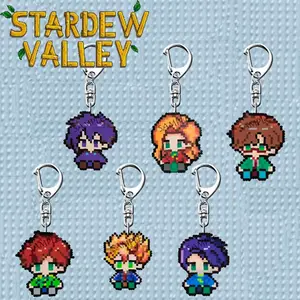 Stardew Valley acrylic keychain featuring Sebastian, Shane, Sam, Samson, Elliott, and Harvey, bag accessory, costume accessory