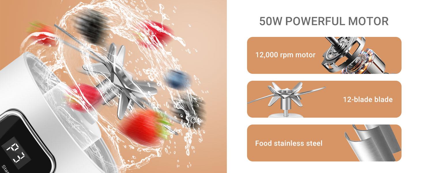 Portable blenders! USB-rechargeable and compact—make smoothies anytime, anywhere. Perfect for travel, back-to-school, and the gym! Leak-proof design. Make smoothies and baby food in seconds. Cup-style juicer. Rechargeable mini vegetable blender.