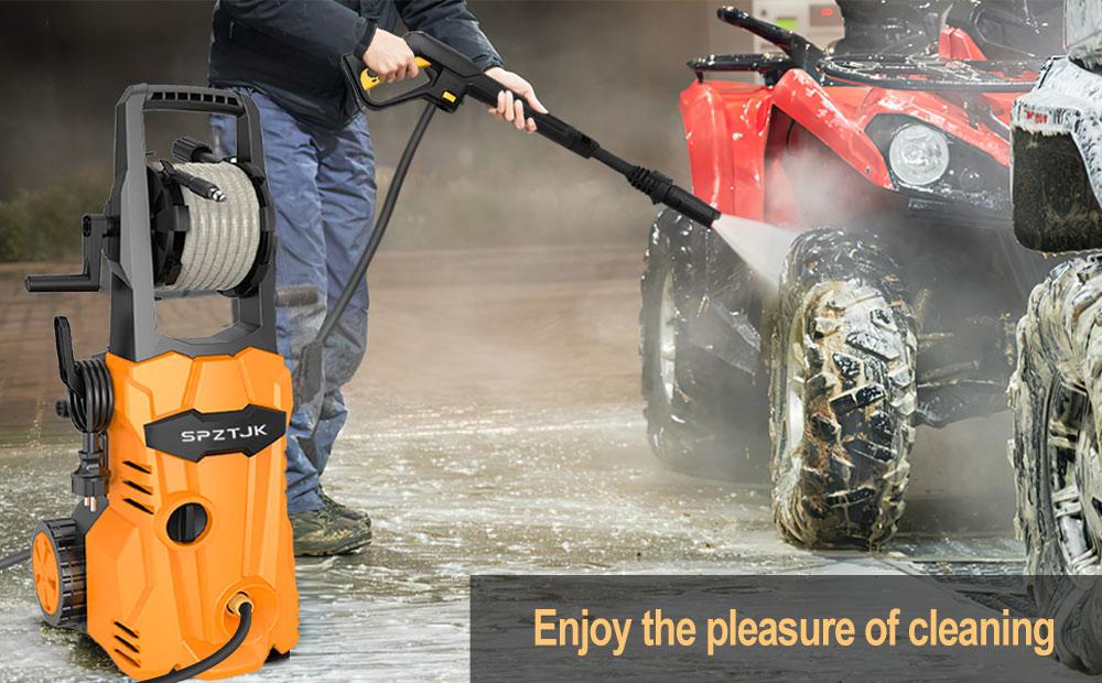 Electric Pressure Washer, High Pressure Portable Power Washer - Electric Washer With Upgraded Soap Tank, High Pressure Cleaning Machine with Foam Cannon for Cars/Fences/Driveways/Patios/Home Cleaning