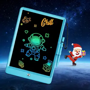 LCD Writing Tablet for Kids 10 Inch Colorful Toddler Drawing Tablet Reusable Doodle Board Electronic Drawing Pads Educational and Learning Kids Toys for Girls(Pink) Protection Birthday Christmas Durable Portable Rainbow School Screen Blue