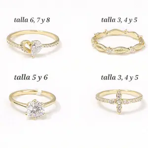Gold Rings with Small Sizes Various Styles High-Quality Water-Resistant Laminated for Daily Use Sizes 3 4 5 6 7 and 8