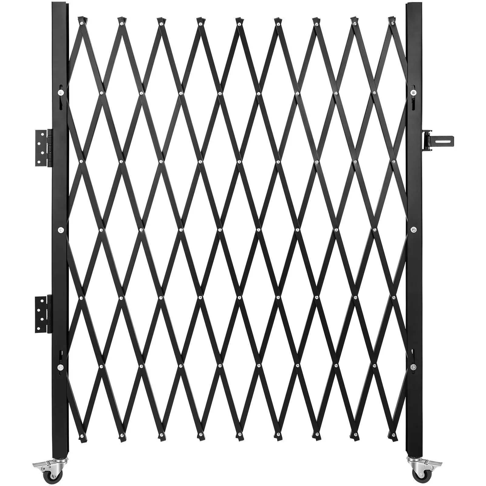 【SummerFinds】Single Folding Security Gate,  48\" H x 71\" W Folding Door Gate, Steel Accordion Security Gate, Flexible Expanding Security Gate, 360° Rolling Barricade Gate, Scissor Gate or Door with Padlock
