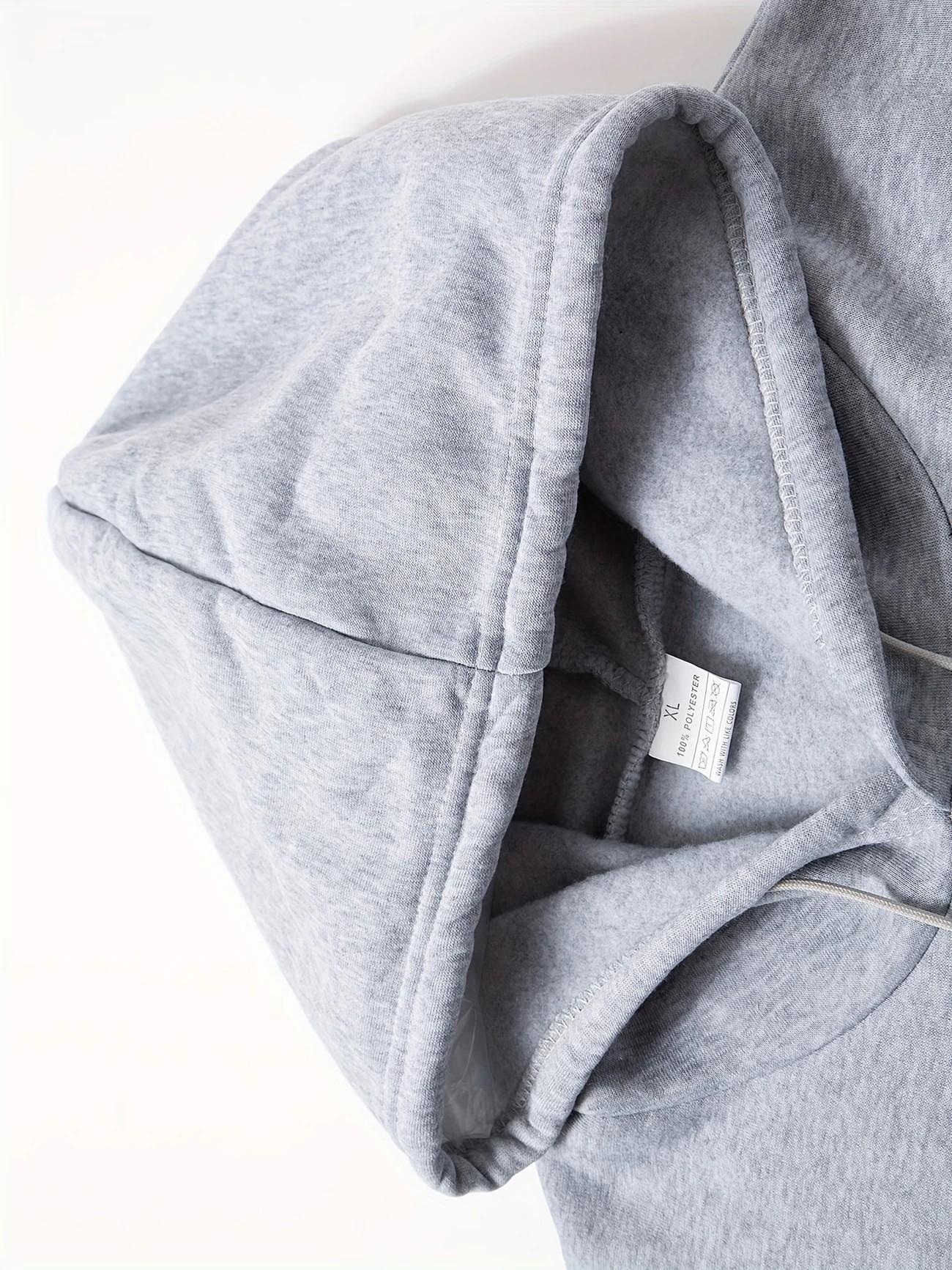 Men's sports two-piece hooded sweatshirt and pants set - gray with black logo, non stretch fabric, regular style, pocket, suitable for autumn and winter, casual wear | hooded sweatshirt | pocket pants, sweater hooded sweatshirt