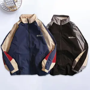 Korean Varsity Jacket Men High Street Patchwork Letter Print Windbreaker Coats Women Spring Summer Thin Fashion College Jackets