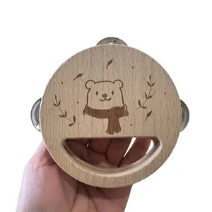 Wooden Bear Hand Drum