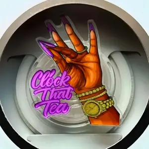 Clock That Tea kindle Grip, Black Girl Clock That Tea Phone Grip, Funny Vibes Phone Holder, Magnetic Acrylic Phone Grips, Best Gift For E-Reader