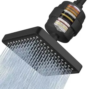 Filtered Shower Head - 20 Stage Luxury Rain Shower Filter for Hard Water to Remove Chlorine and Harmful Substances - 6 Square