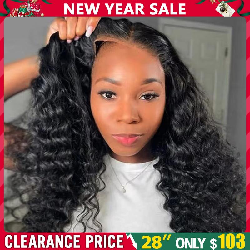 [Glueless Wig] 9x6 7x5 6x4 Pre-cut Wigs Deep Wave Human Hair Pre Plucked Pre Cut Lace Closure Wigs Ready and Go Deep Wave Curly Lace Closure Wigs for Women Wet and Wavy Natural Hairline