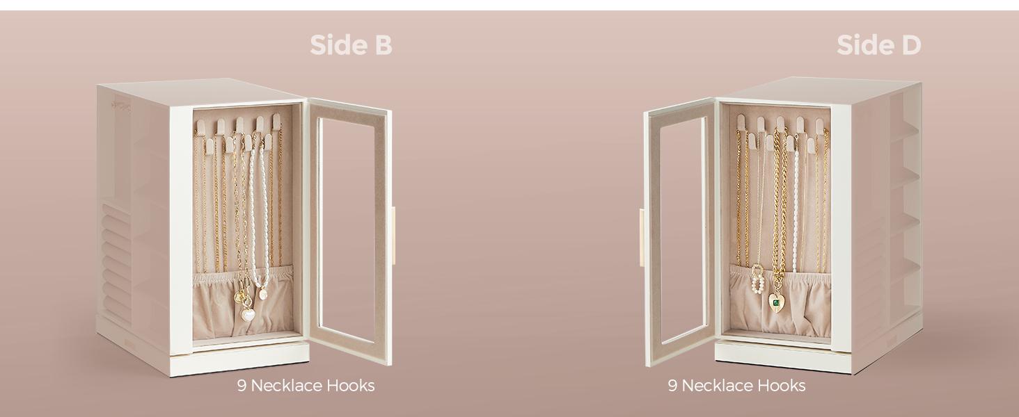 SONGMICS Jewelry Box 360° Rotating, Jewelry Storage Case with 5 Drawers,Glass Window, Spacious, Open Design, Great Gift