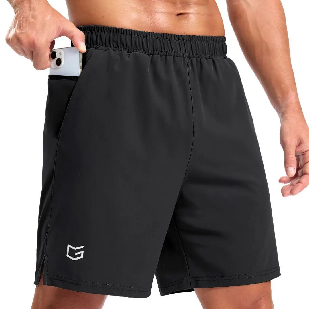 G GRADUAL Men's Lightweight Quick-Dry Breathable Stretch Athleisure Casual Shorts with Zipper Side Pockets, Split, 5"/7"/9" Inseam Athletic Bottoms for Gym, Running, Lightweight Workout Shorts,travel essentials,camping essentials, Breathable Stretch Short