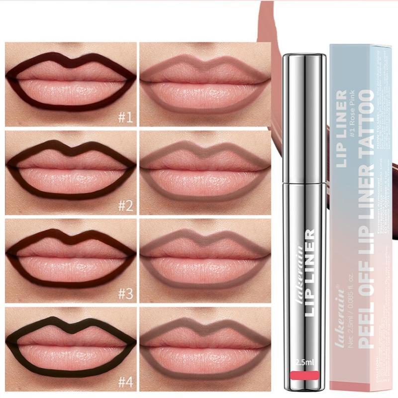 Peel-Off Lip Liner Pen: Non-Sticky, Long-Lasting, Matte Finish Lip Liner with Anti-Cup Staining