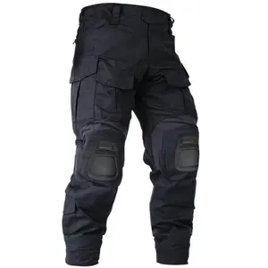 Men'S Outdoor Tactical Pants (with Knee Pads) Camouflage Overalls Waterproof Hiking Pants No Belt