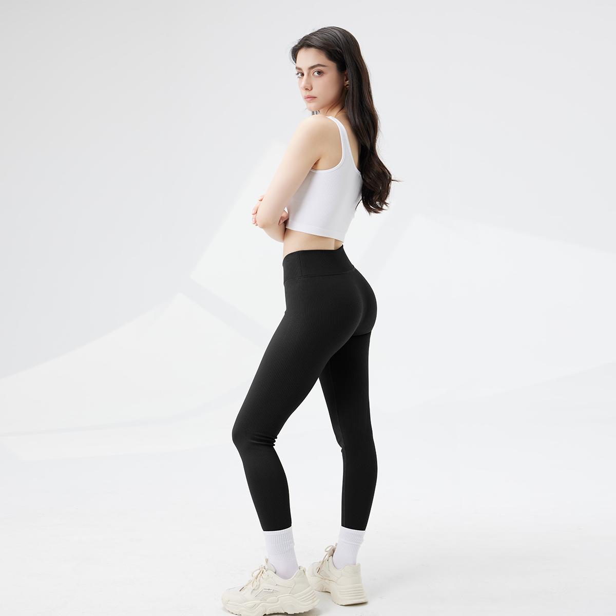 OQQ Women's 2 Piece High Waist Leggings Cross Over Yoga Ribbed Seamless Workout Athletic Exercise Leggings Tight Fitting Pants Gym Outfits SpringStatements