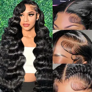13X6 Lace Front Wigs Human Hair Body Wave 180% Density HD Transparent Lace Frontal Wigs Body Wave Pre Plucked Glueless Wigs Human Hair for Women With Baby Hair summerwins