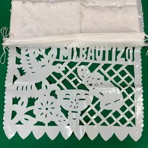 Papel Picado- Mi Bautizo (Todo Blanco)