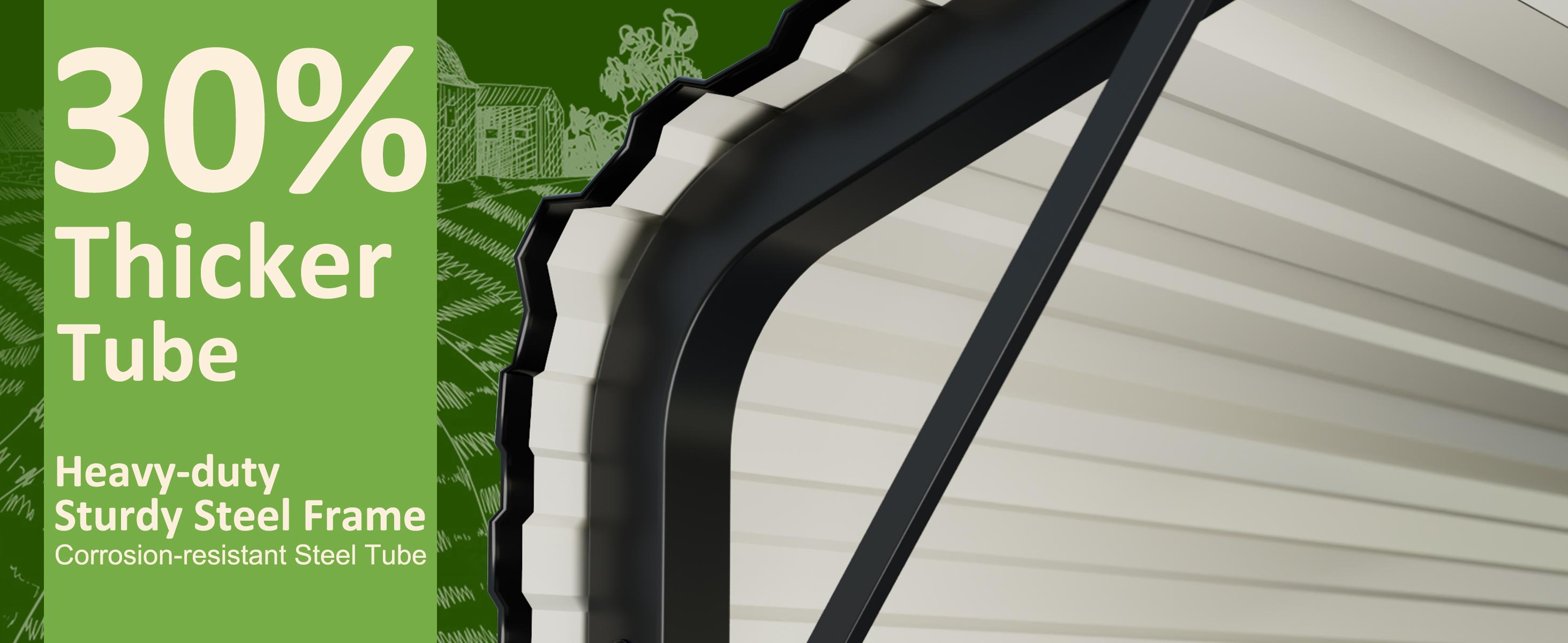 Metal Carport with Enhanced Base Outdoor Heavy Duty Garage Galvanized Car Shelter for Pickup, Boat, Car and Tractors