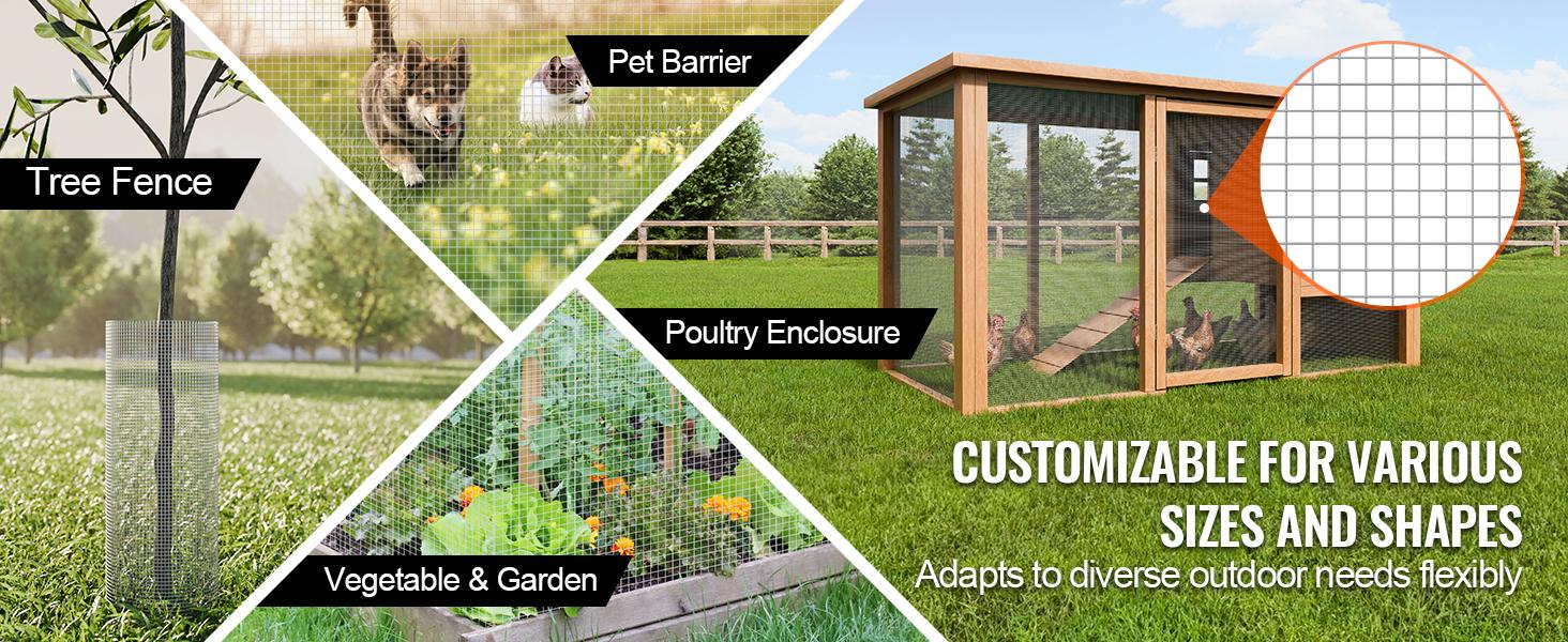 VEVOR Hardware Cloth, 1/4 inch 48in x 50 ft 23 Gauge, Hot Dipped Galvanized Wire Mesh Roll, Chicken Wire Fencing, Wire Mesh for Rabbit Cages, Garden, Small Rodents VEVOR Hardware Cloth, 1/4 inch 48in x 50 ft 23 Gauge, Hot Dipped Galvanized Wire Mesh Roll, Chicken Wire Fencing, Wire Mesh for Rabbit Cages, Garden, Small Rodents