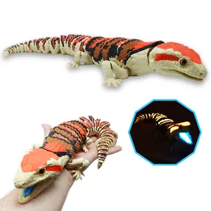 Articulated Glow in The Dark Skink Lizard – 3D Printed Lizard - Striped Desert Beast with UV Blue Tongue Feature, Full-Body Articulation, Glow Effect Design, 3D Lizard. Skink Lizard