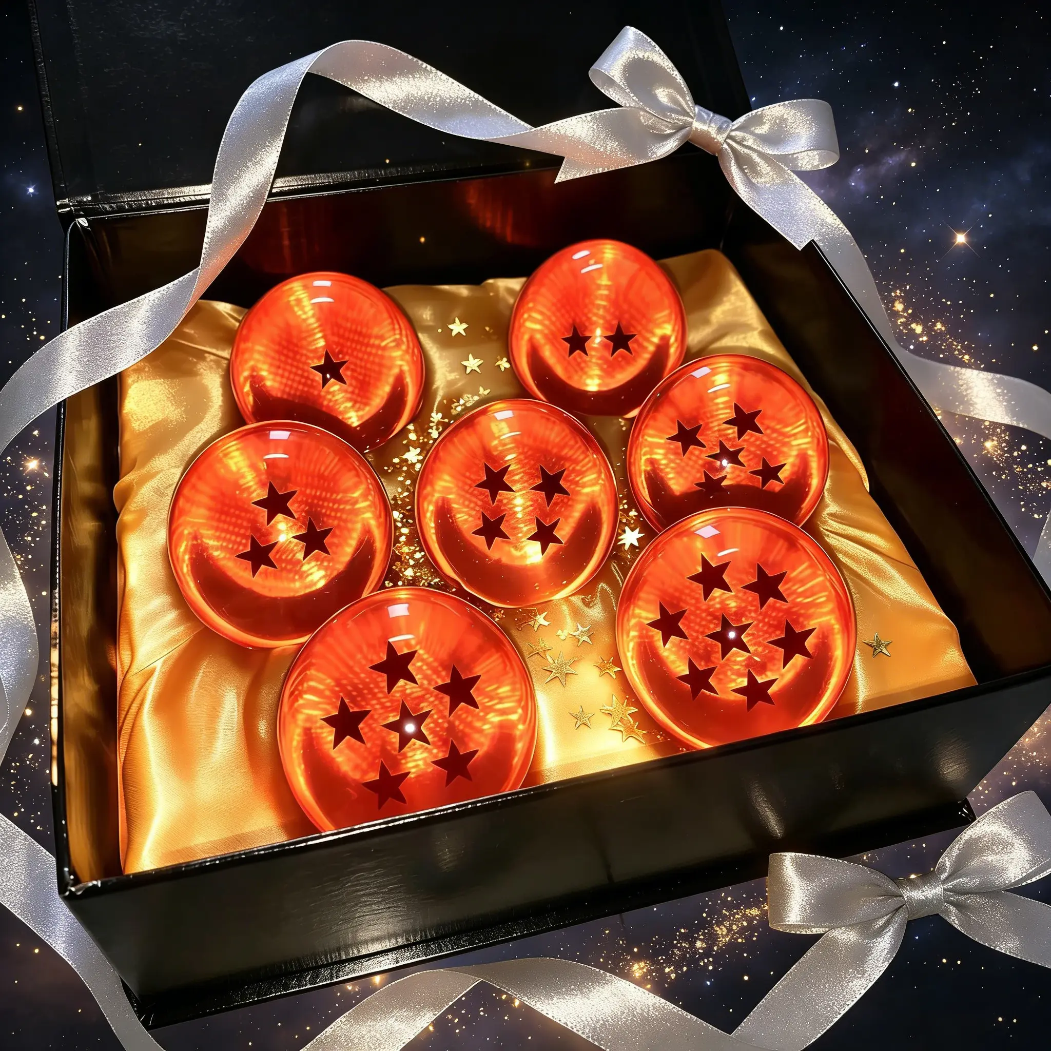 7.6MM Oversized DBZ 7-Star Artificial Crystal Balls Set, Premium Anime Gift Box Included - Crystal Decoration Set, Collectible Figurines Home Decor, Ideal Gift for Boyfriend (Valentine’s Day)