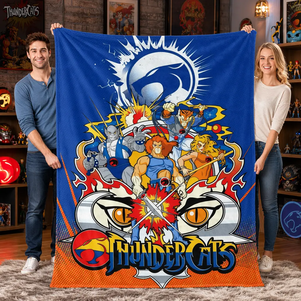 ThunderCats Classic Cartoon Flannel Throw Blanket Ultra Soft Cozy Plush Flannel Blanket Retro Animation Blanket for Couch Sofa Bed Home Decor Birthday Christmas Thanksgiving Gift