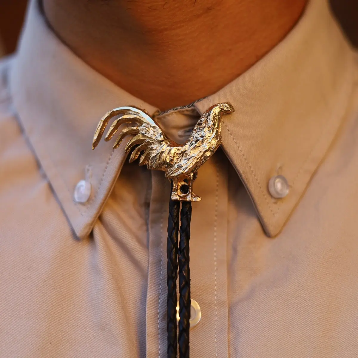 Golden Rooster Corbatin | Western Bolo Ties | Corbatines Vaqueros