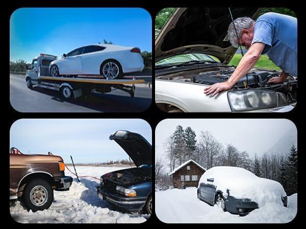 【Povasee】 5000A Portable Jump Starter 12V – Universal Car Battery Booster for Gas & Diesel Engines (Up to 10L/8L) with Built-in Power Bank & LED Light（2jump starter）