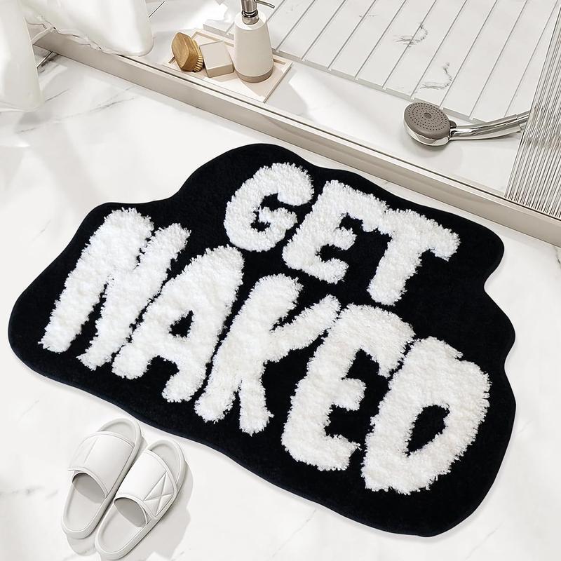 Get Naked Bath Mat, Cute Bathroom Rug for Bathroom Mat, rregular Non Slip ShowerFloor MatUltra Soft Mat Funny Bathroom Decor Soft Water-absorbent Anti-slip Floor