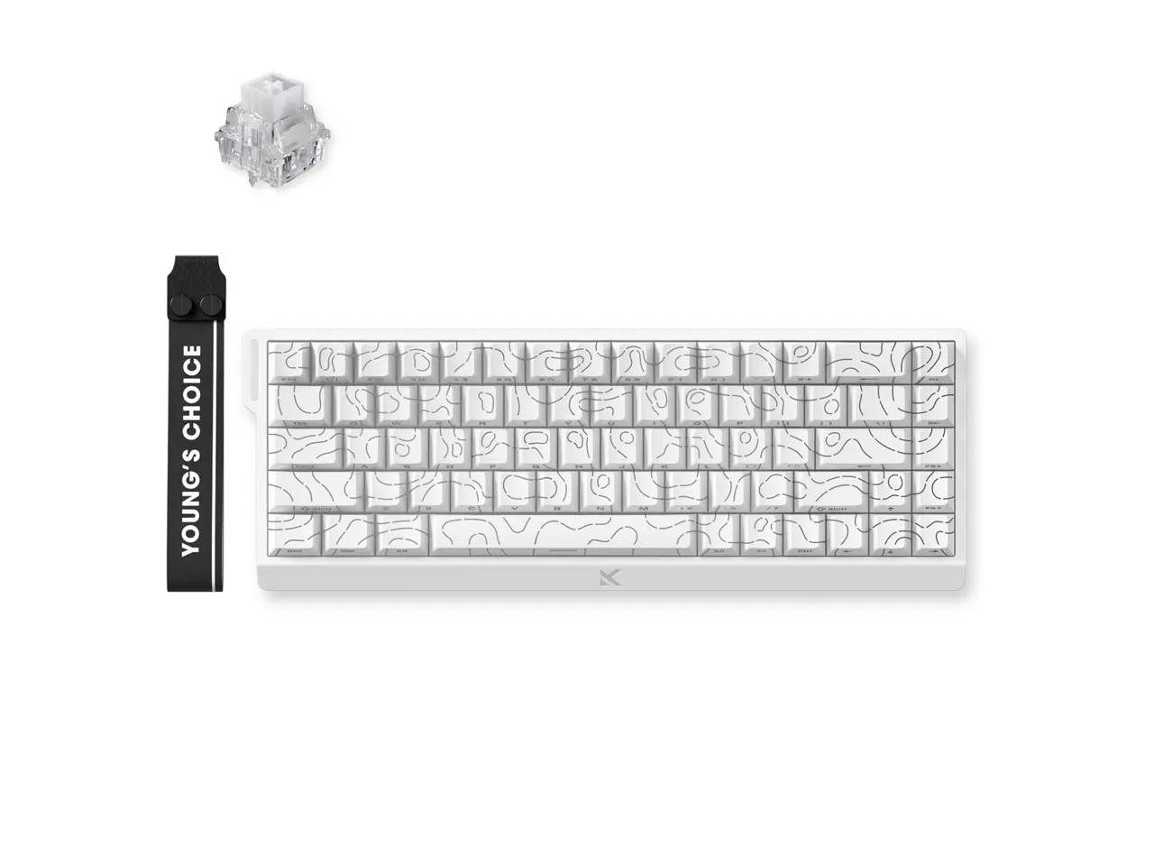 MCHOSE ACE 68 60% Mechanical Gaming Keyboard Wired Rapid Trigger Hall Effect Keyboard Magnetic Switch Hyper-Fast 8000Hz Adjustable Actuation, Hot Swap, RGB PC MAC Laptop (White Topographic/Ice Rhino)